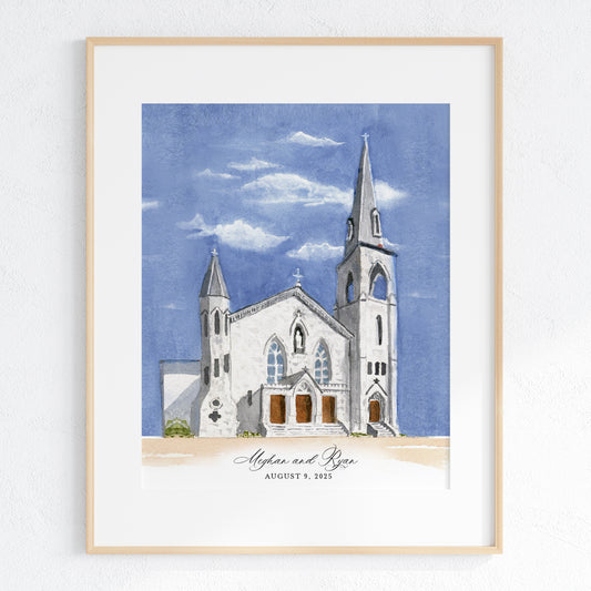 Basilica of Saint Mary Watercolor Art Print