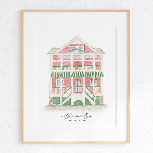 Beaufort Inn Watercolor Art Print