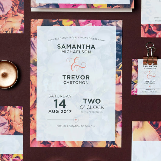 Bright + Bold Floral Save the Dates