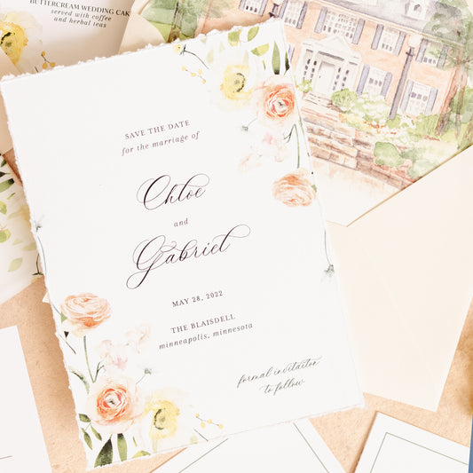 Citrus Floral Save the Dates