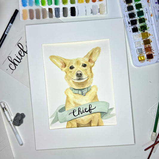 Custom Pet Portrait Watercolor Painting