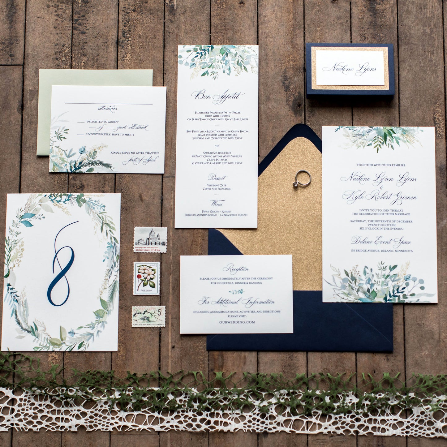 Greenery Table Numbers