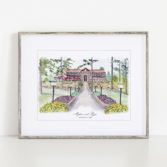 Grandview Lodge Watercolor Art Print, Nisswa, Minnesota