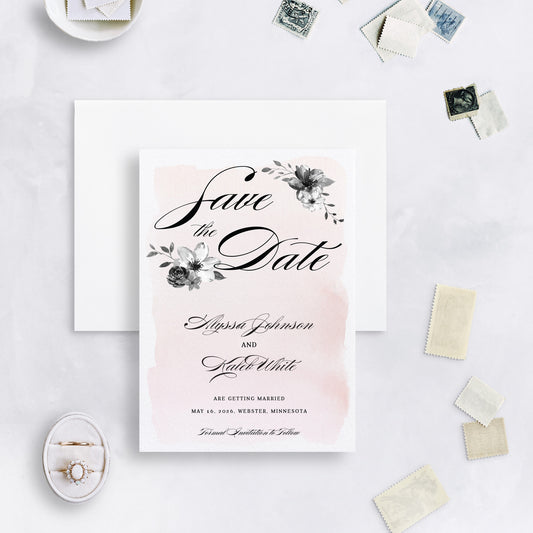 Grey Boquet Save the Dates