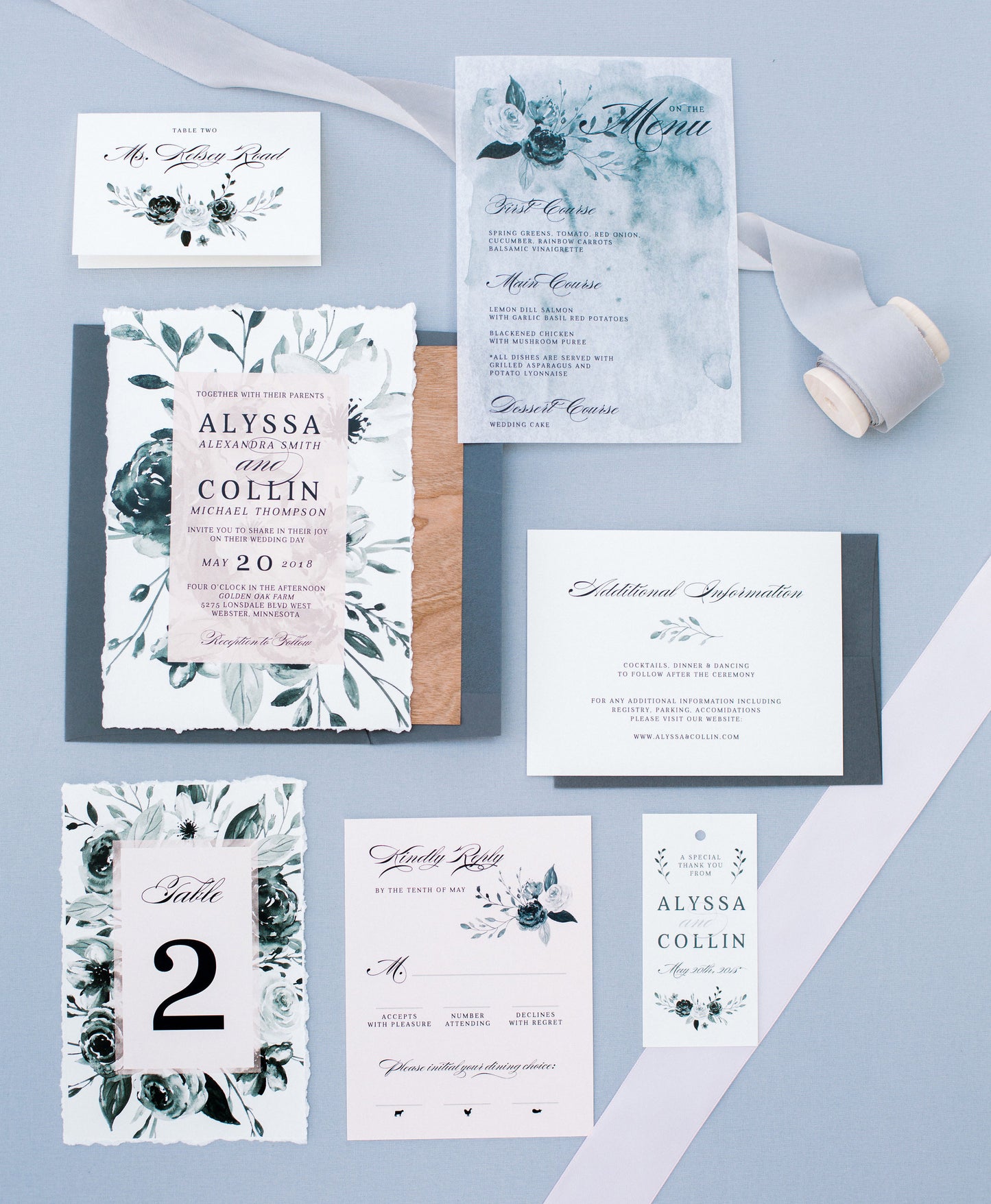 Grey Boquet Save the Dates
