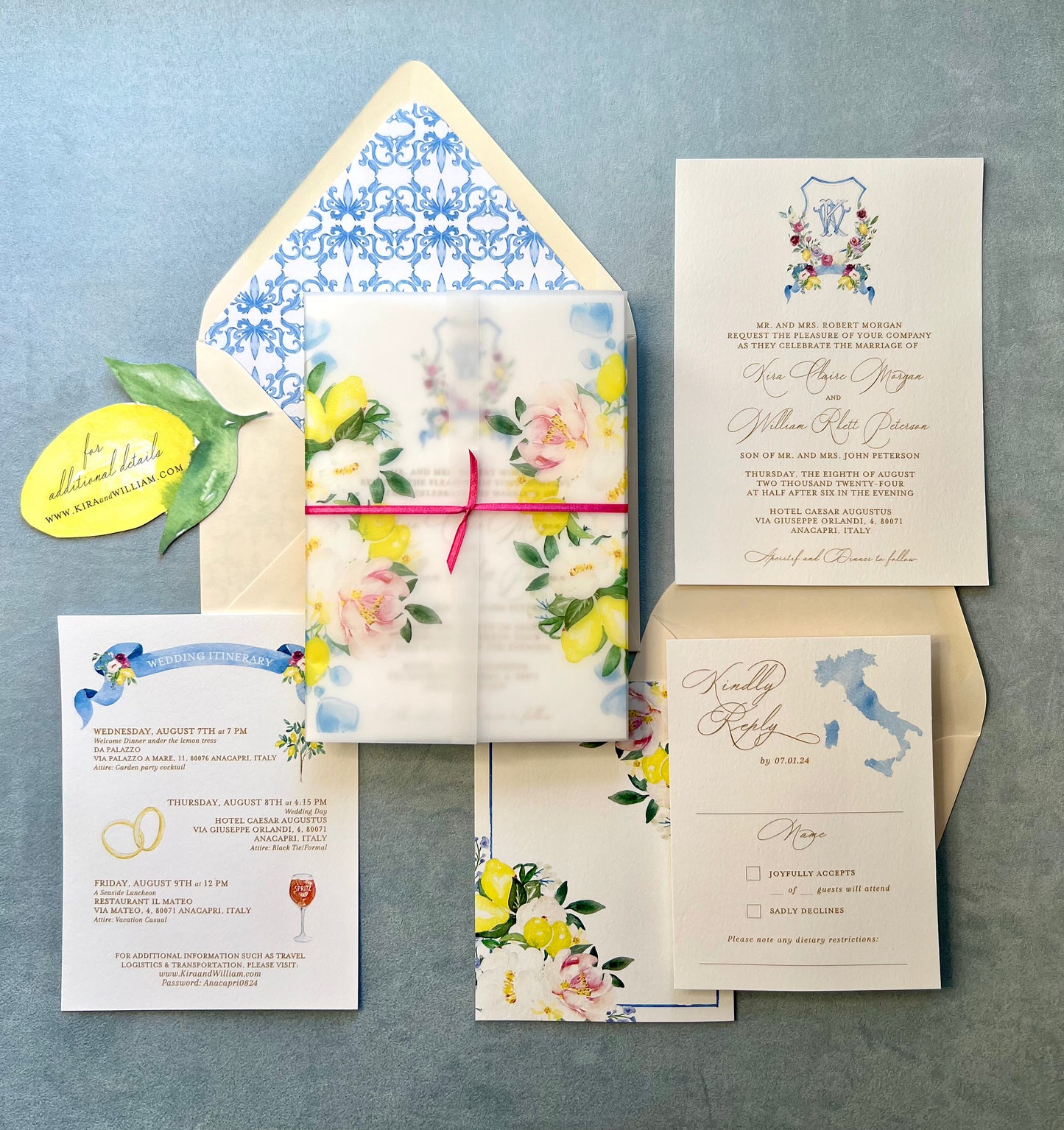 Amalfi Coast Wedding Invitation Suites