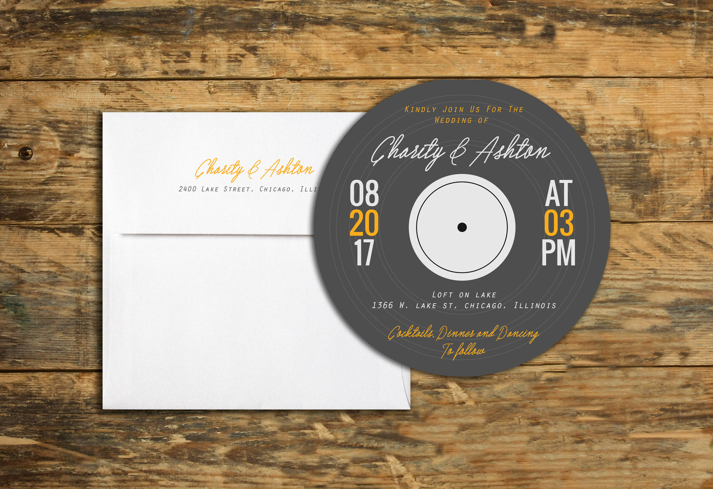 Music Record Album Wedding Invitation Suites