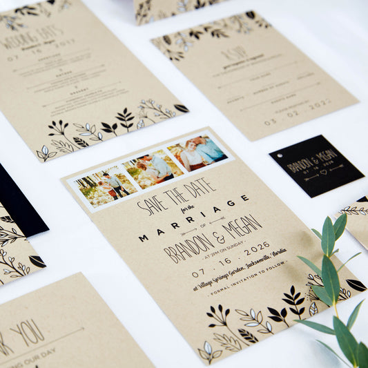 Leafy Frame Save the Dates