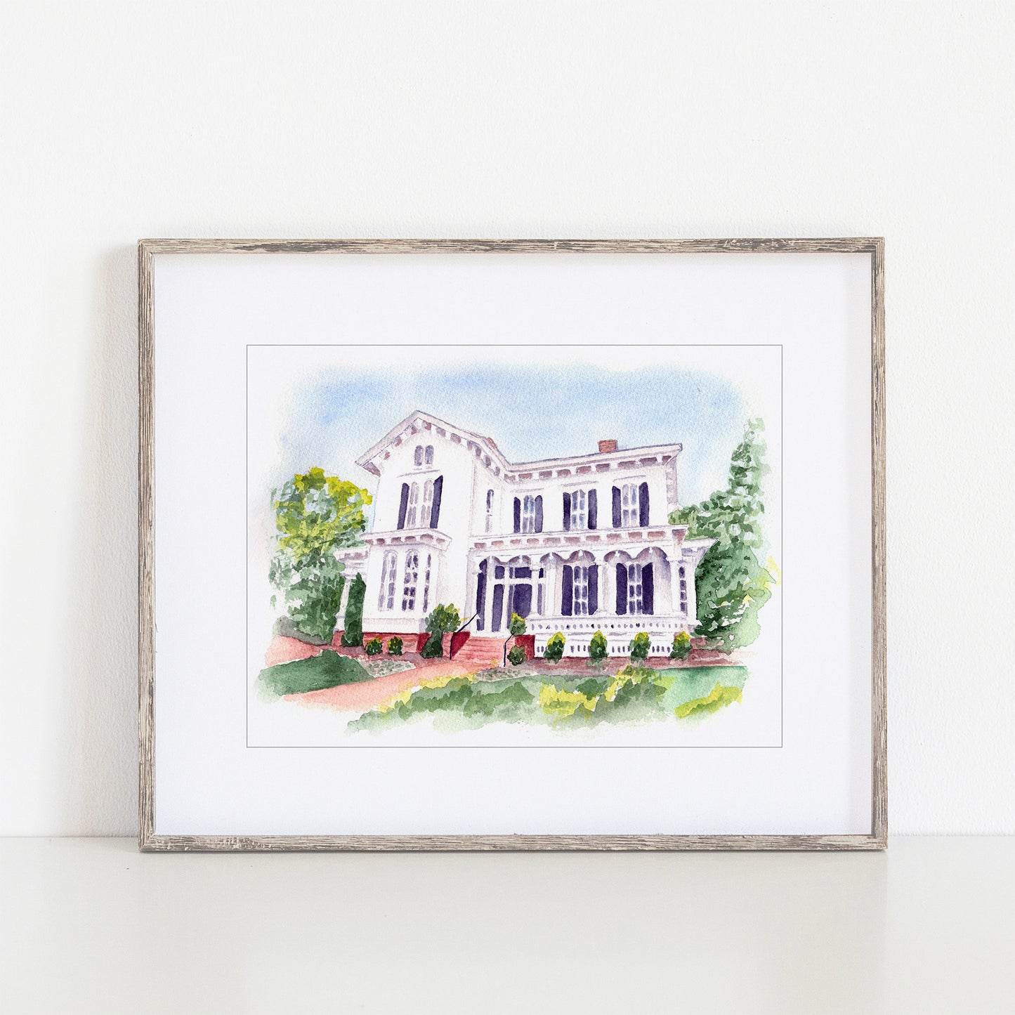 Merrimon-Wynne House Watercolor Art Print, Raleigh, North Carolina