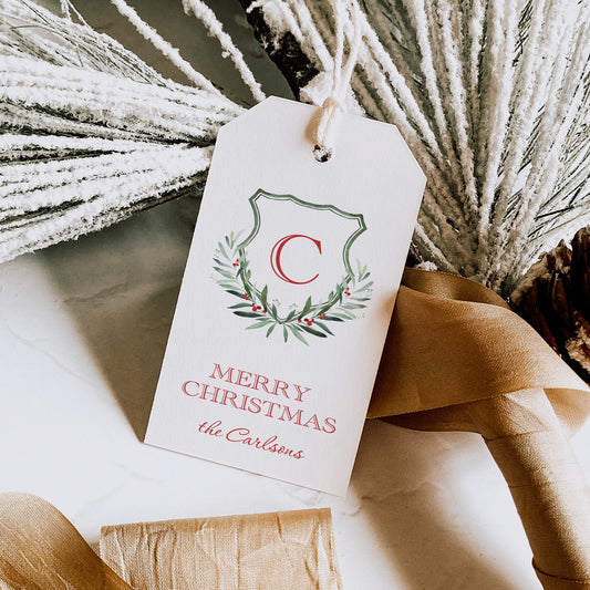 Personalized Monogram Crest Gift Tags