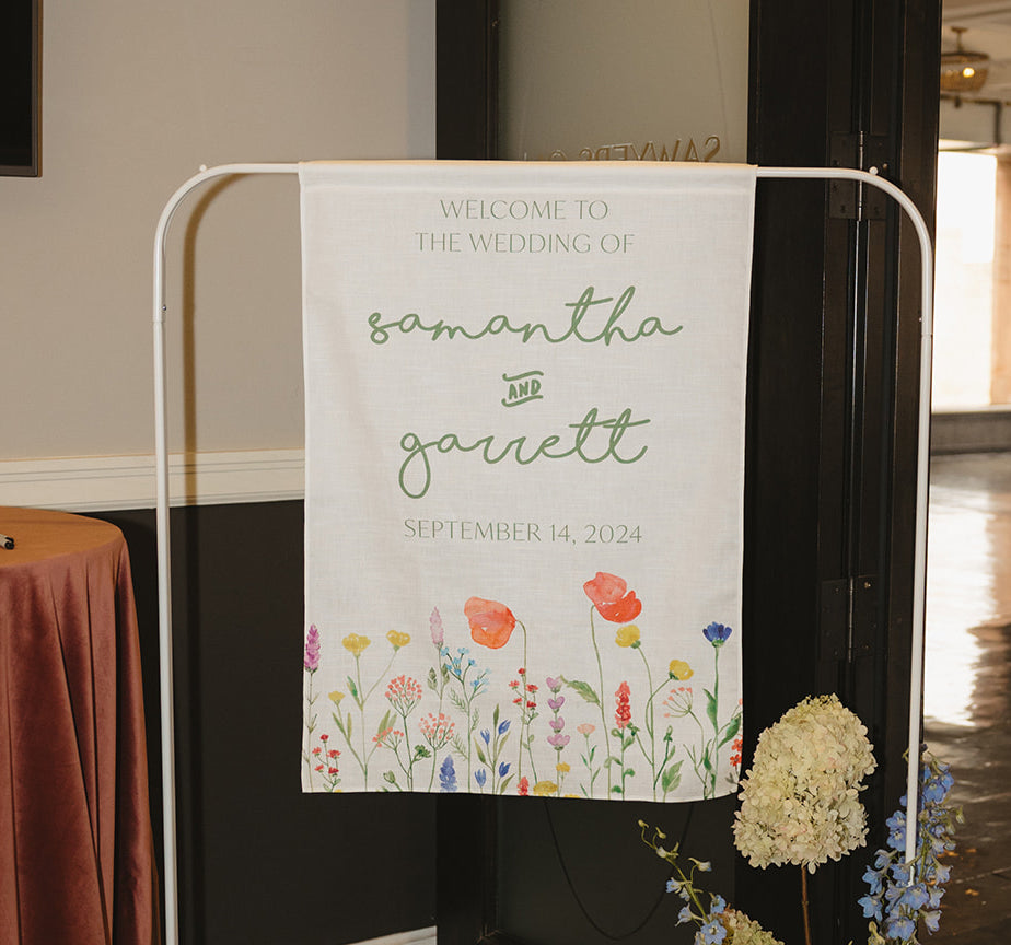 Linen Wedding Sign