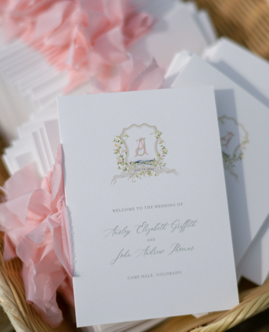 Watercolor Monogram Folded Program