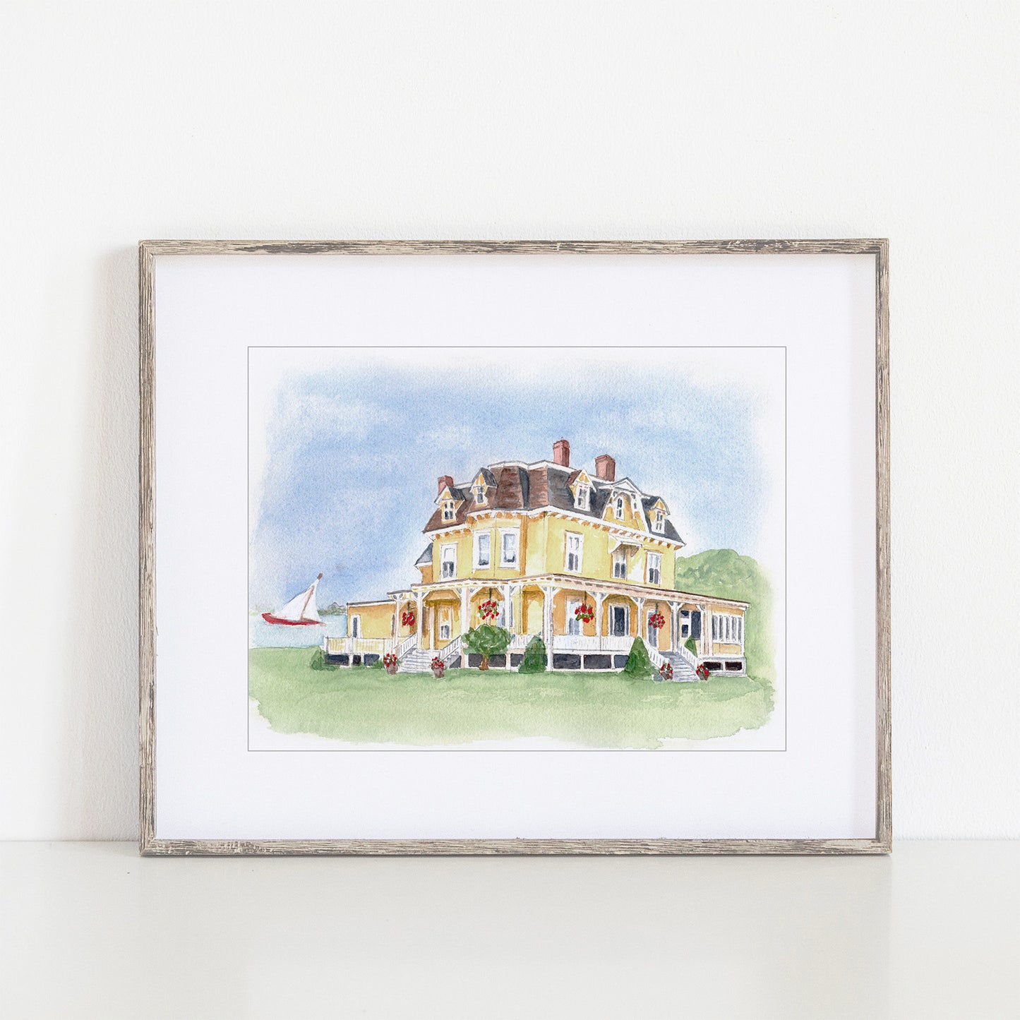 Eisenhower House Watercolor Art Print | Newport Wedding Venue Keepsake Gift