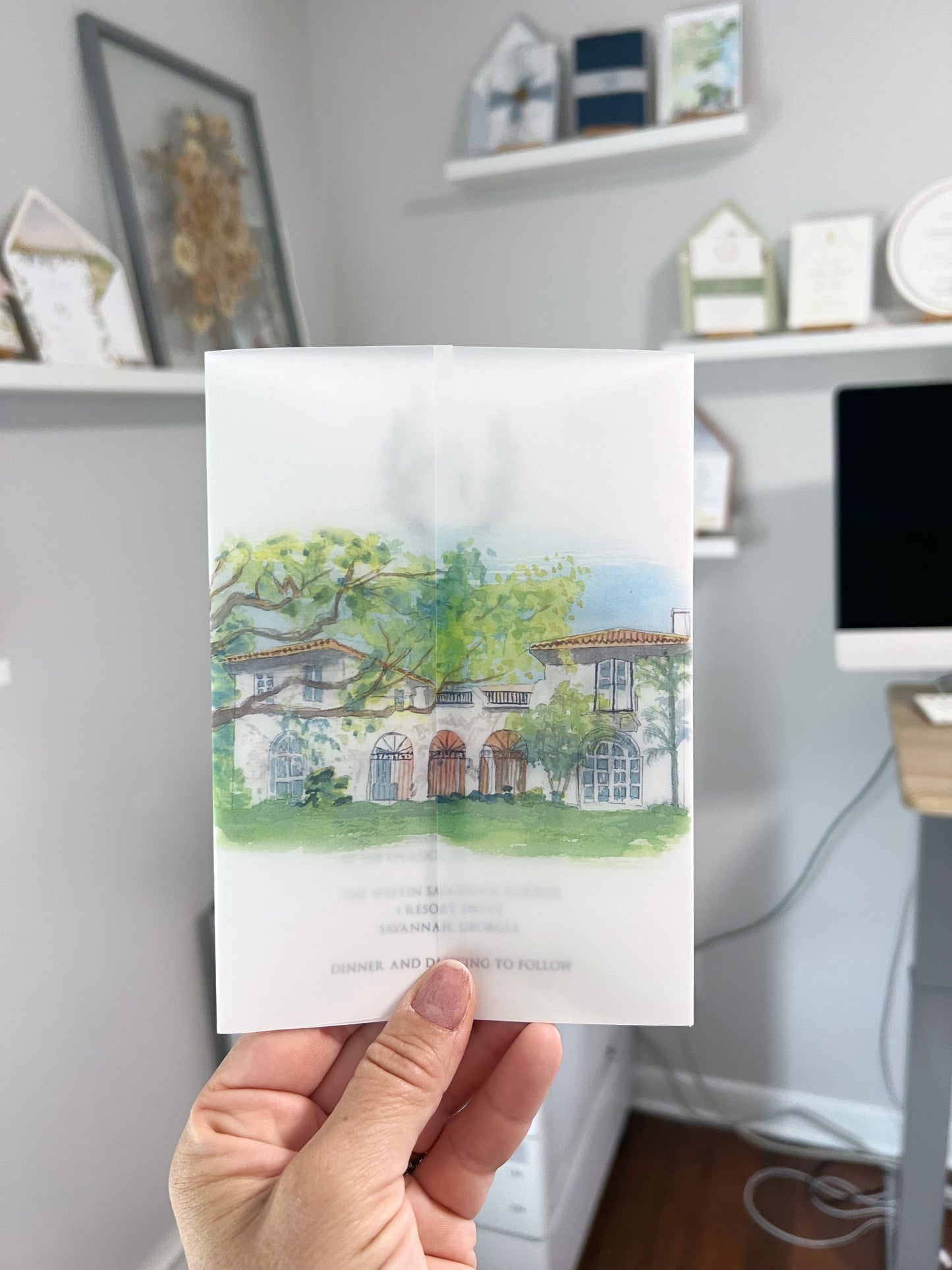 Villa Woodbine Watercolor Art Print | Miami Wedding Venue Keepsake Gift