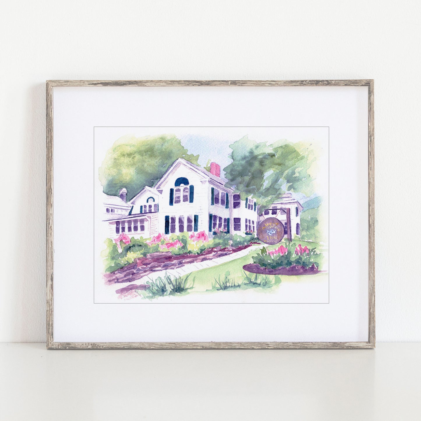 West Mountain Inn Watercolor Art Print