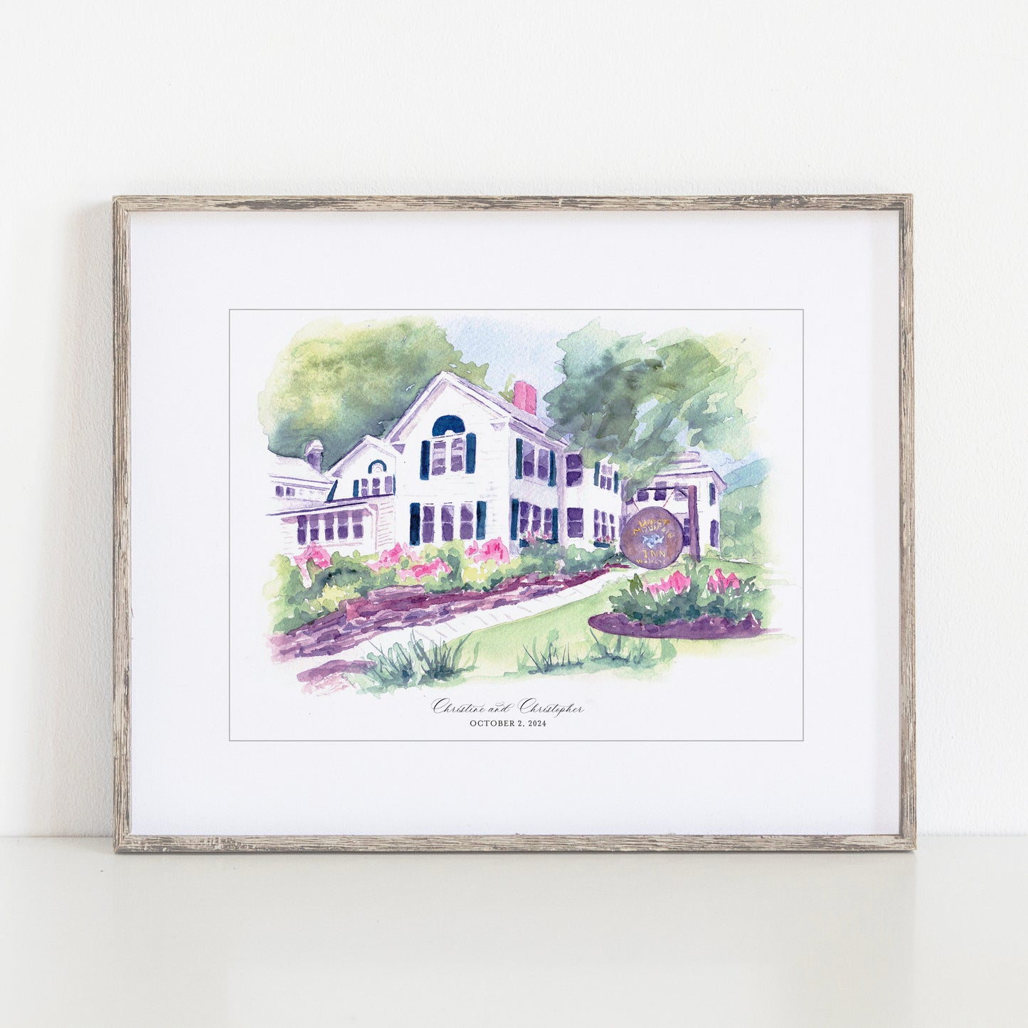 West Mountain Inn Watercolor Art Print