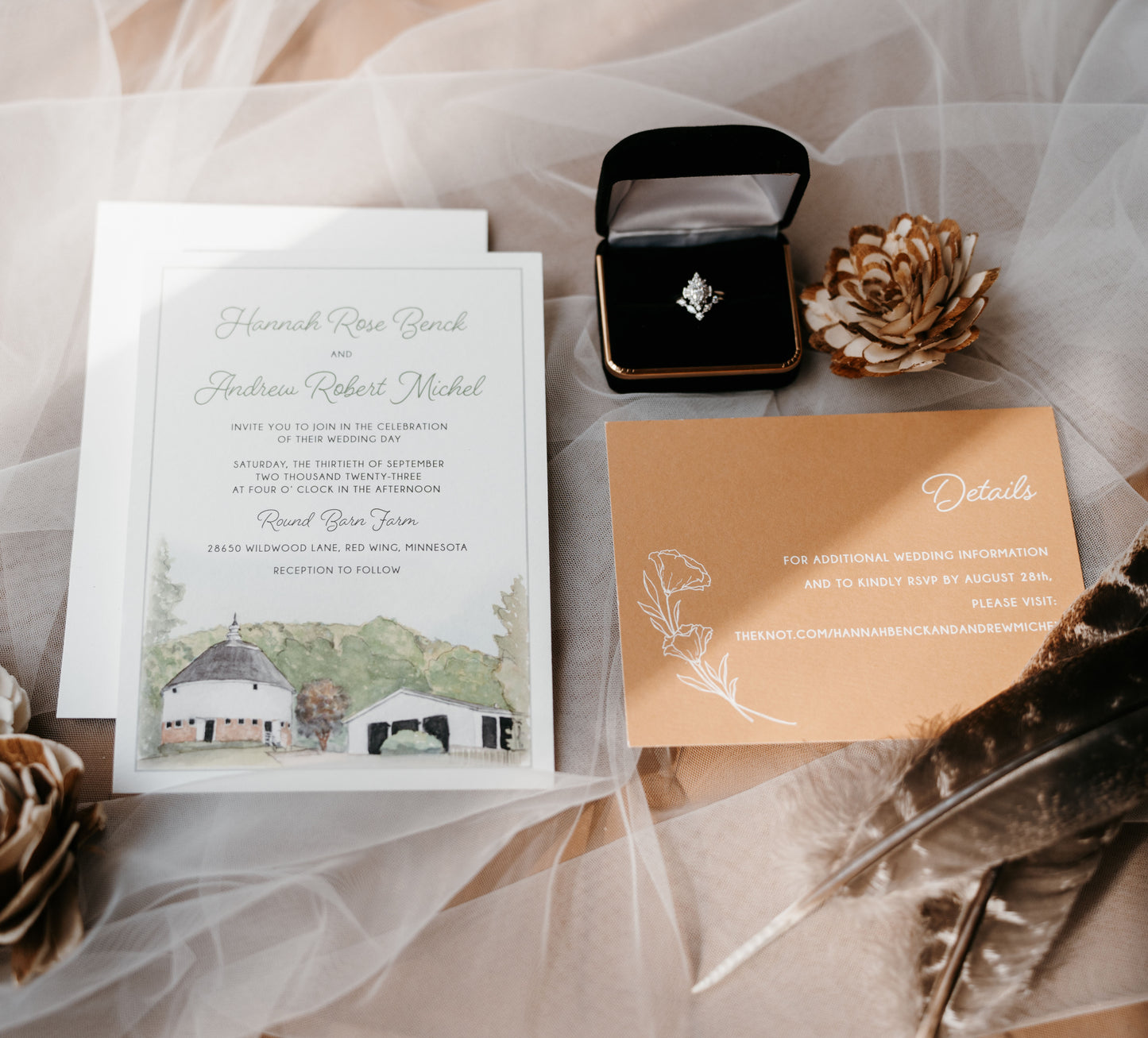 Watercolor Venue Wedding Invitation Suites