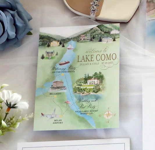 Watercolor Wedding Map