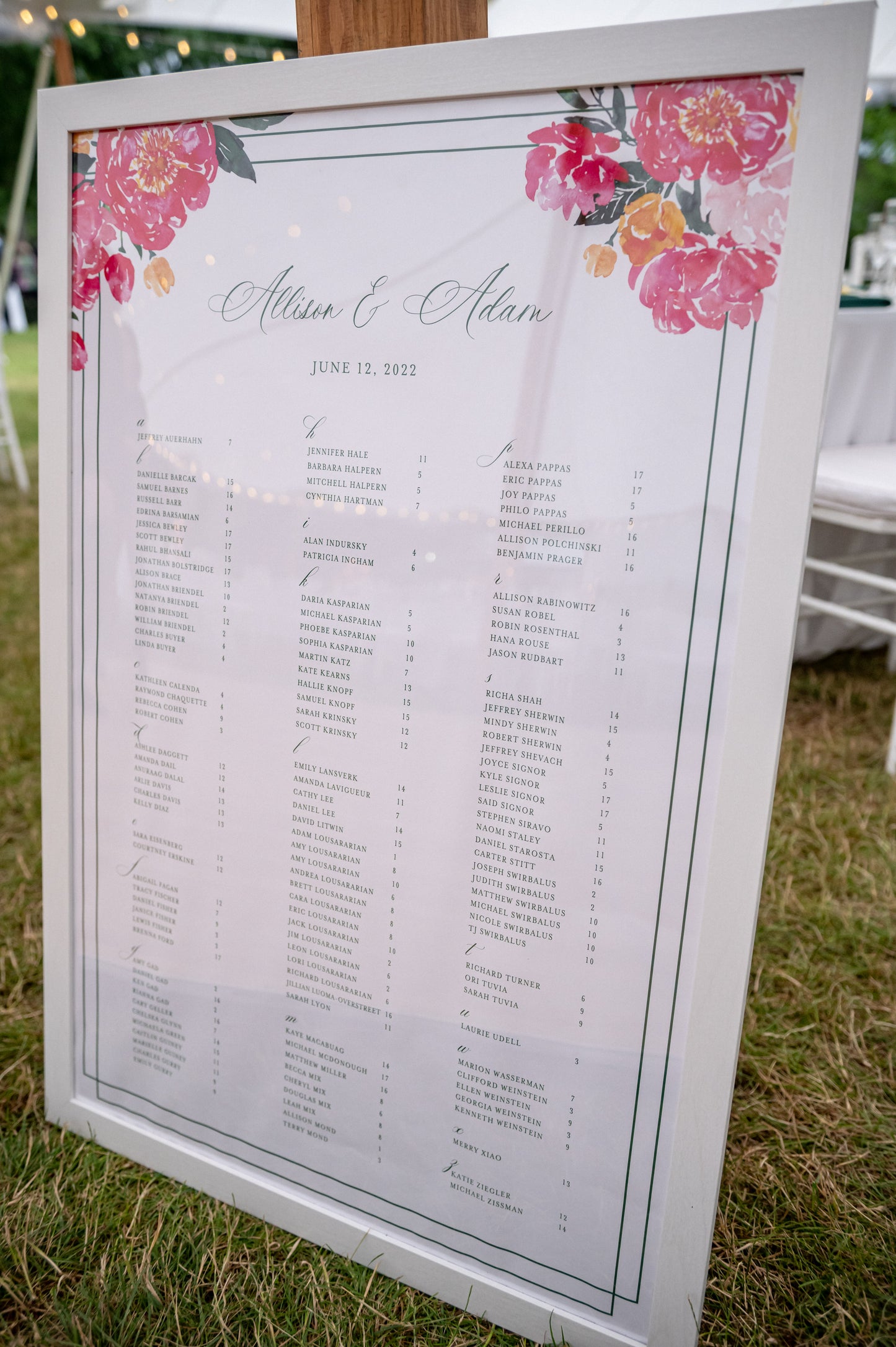 Seating Chart Digital File
