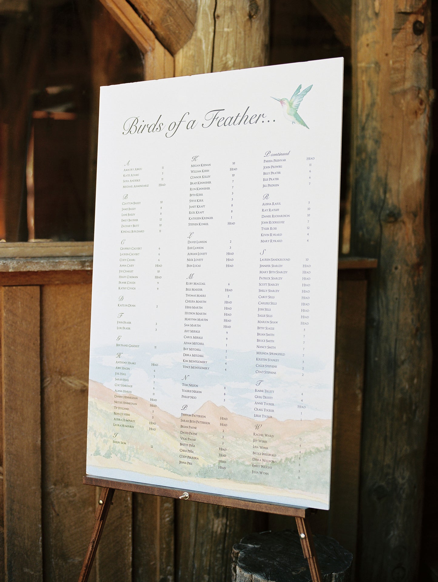 Seating Chart Digital File