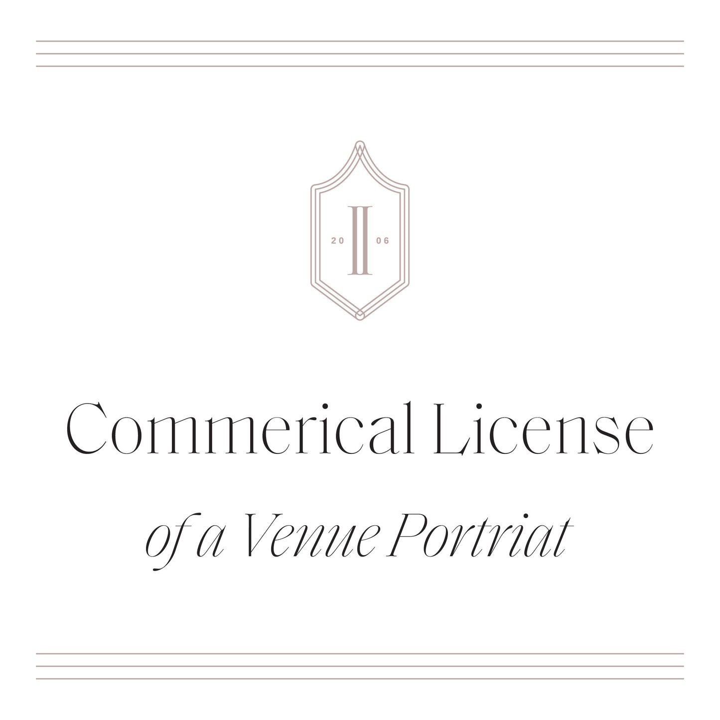 ON SALE: $69 Commercial License of Venue Portrait