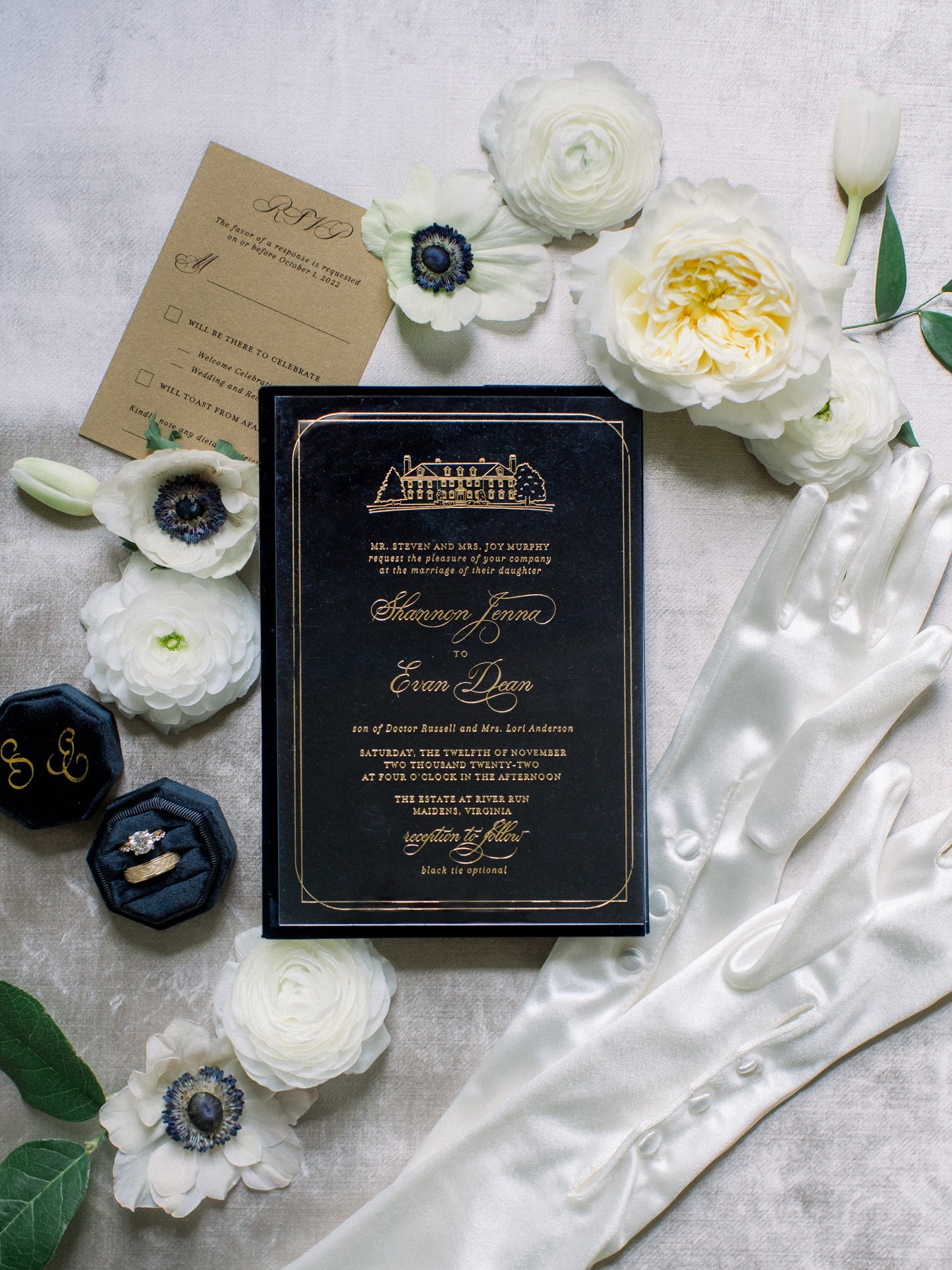 Acrylic With Foil Stamping Invitation Suite Sample