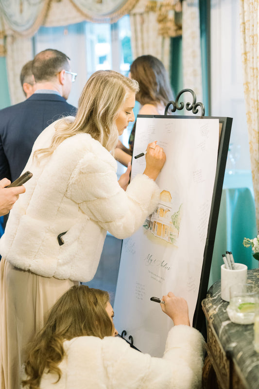 Guest Book Poster Digital File With Watercolor Venue