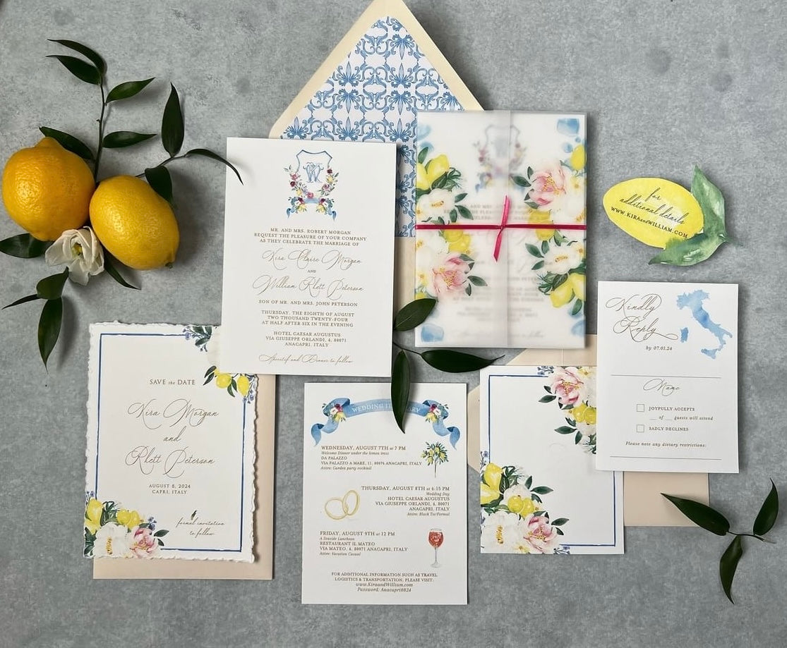 Amalfi Coast Wedding Invitation Suites