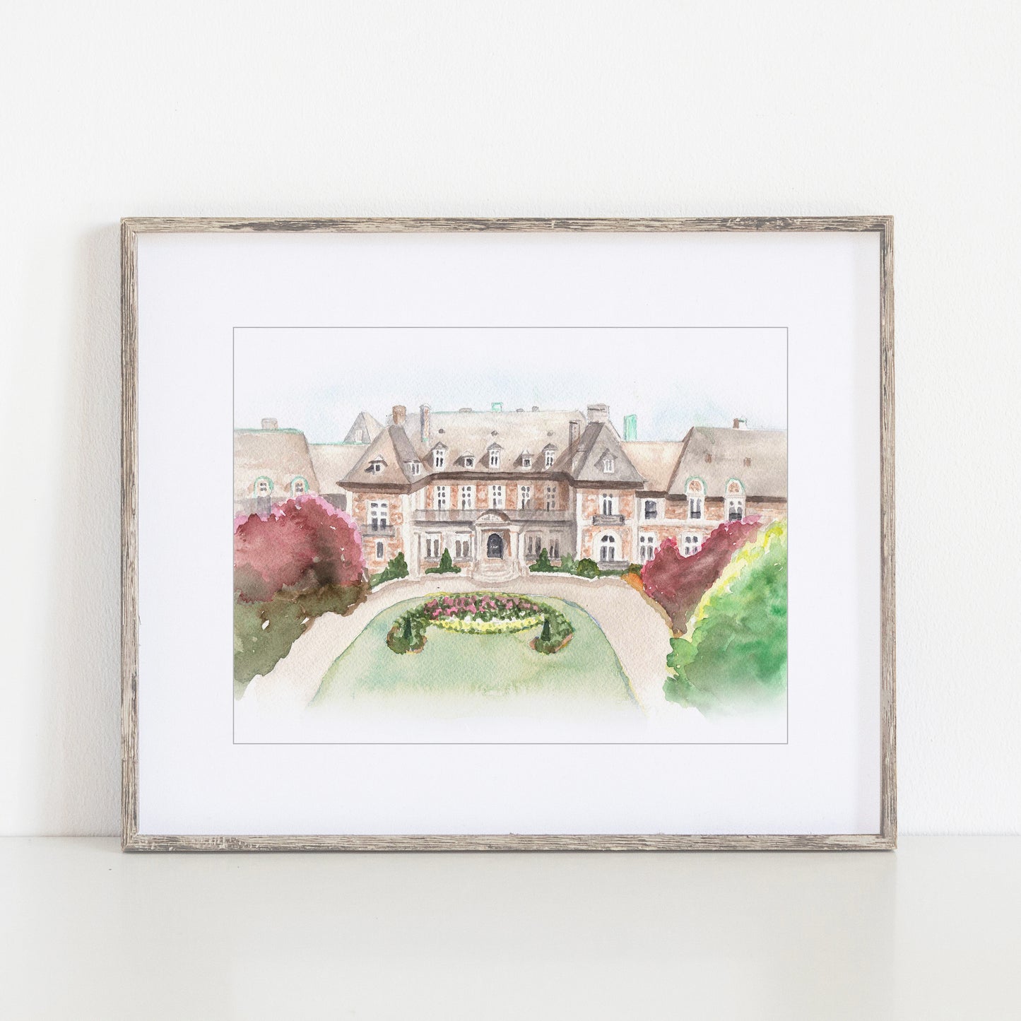 Aldrich Mansion Watercolor Art Print | Newport Wedding Venue Keepsake Gift