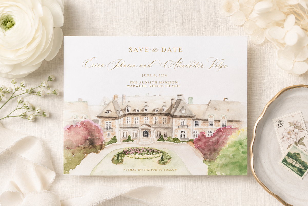 Watercolor Venue Save the Date