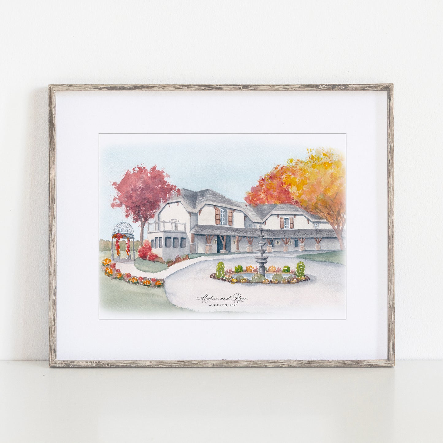 Autumn Bavaria Downs Edward Anne Estate Watercolor Art Print, Chaska, Minnesota