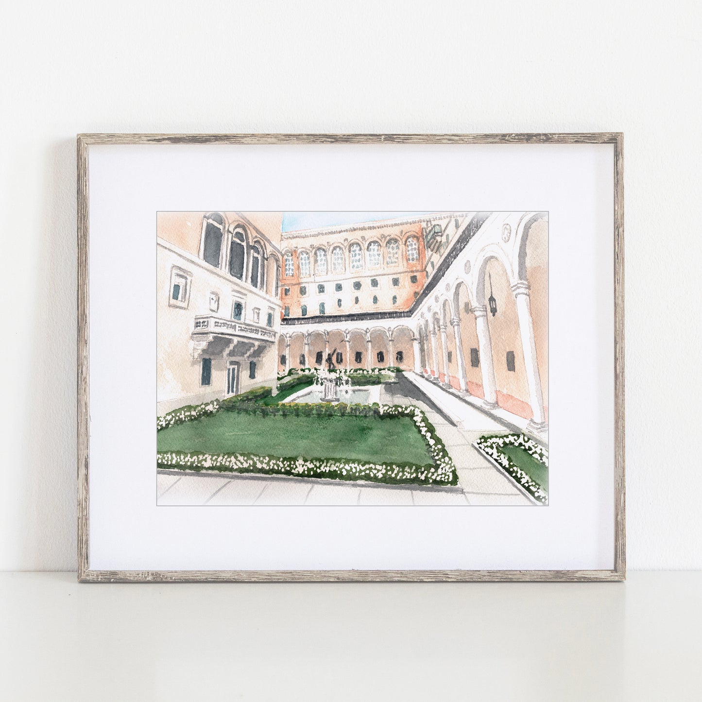 Boston Public Library Watercolor Art Print | Boston Wedding Venue Keepsake Gift