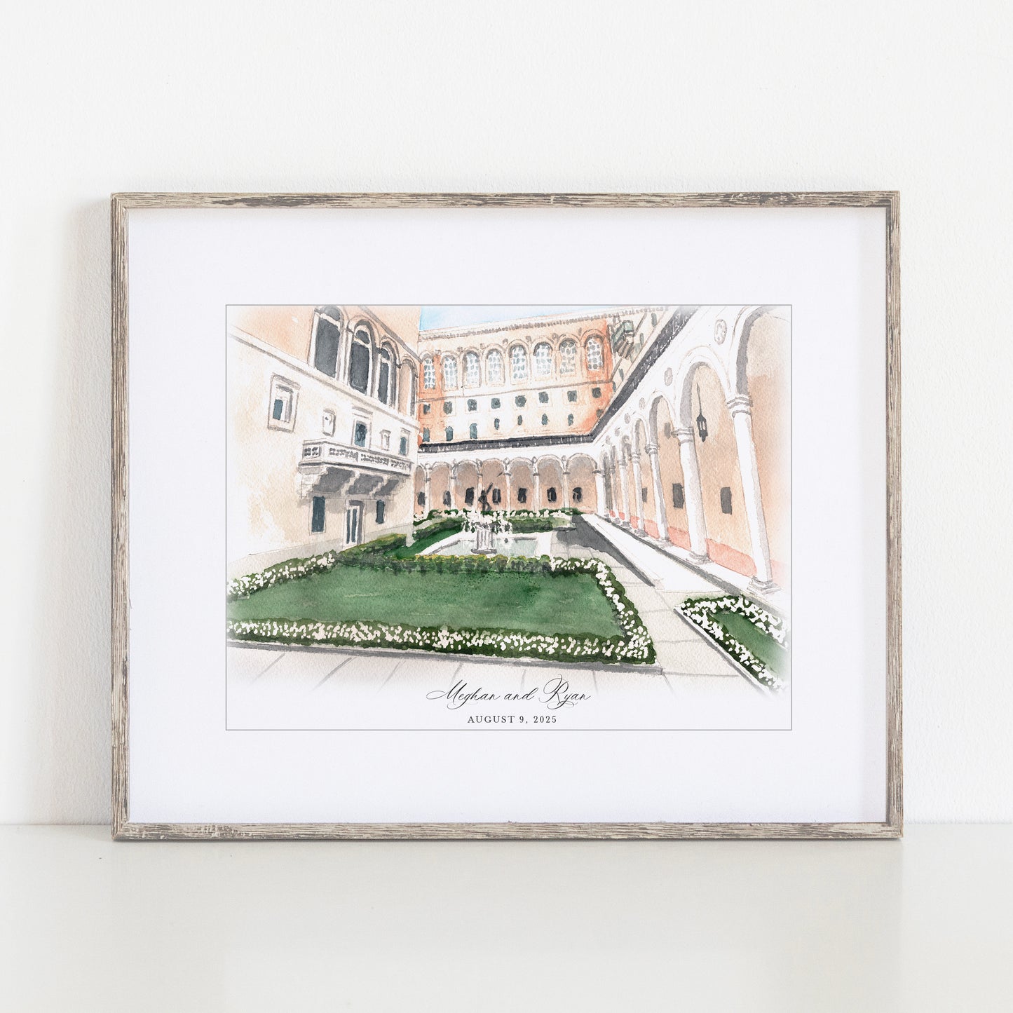 Boston Public Library Watercolor Art Print | Boston Wedding Venue Keepsake Gift