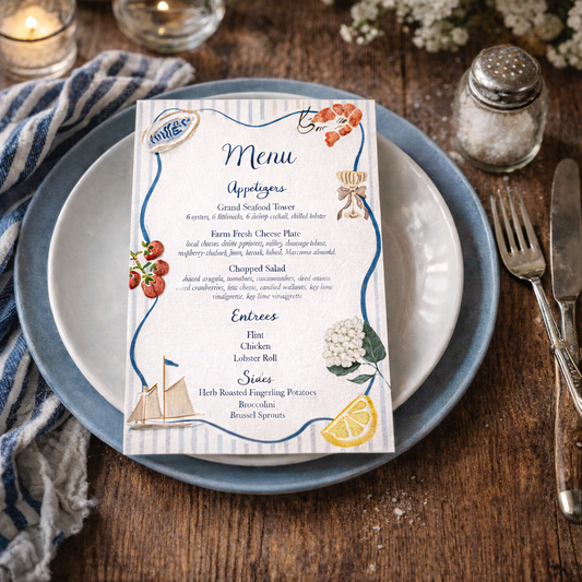 Whimsical Watercolor Menu