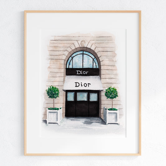 Dior Door Watercolor Art Print