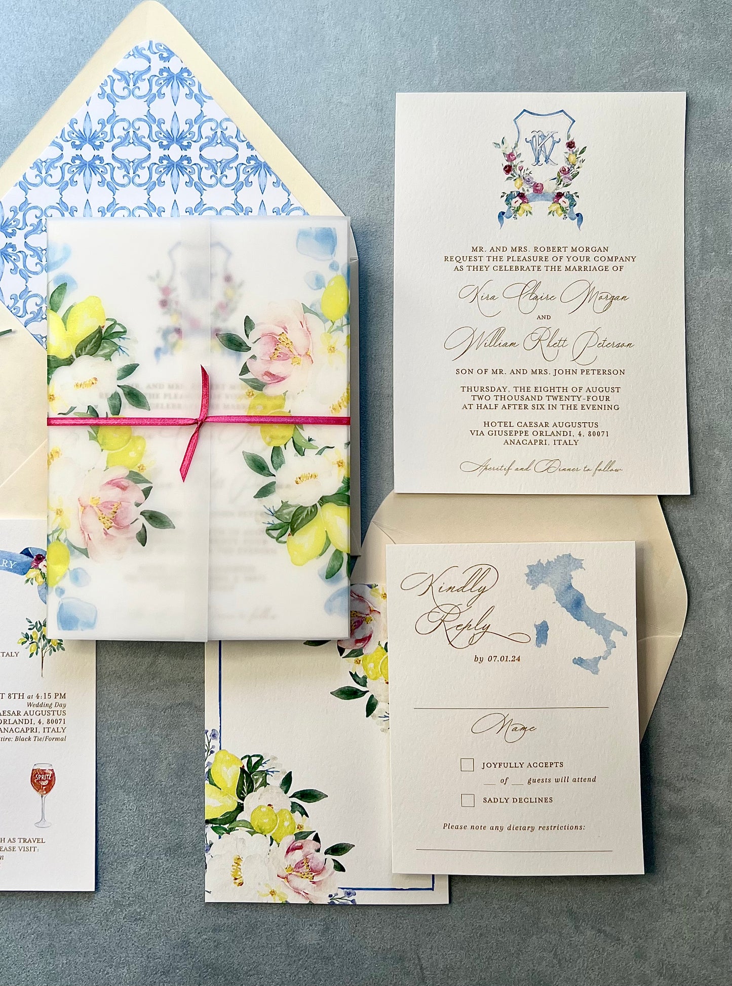 Amalfi Coast Wedding Invitation Suites