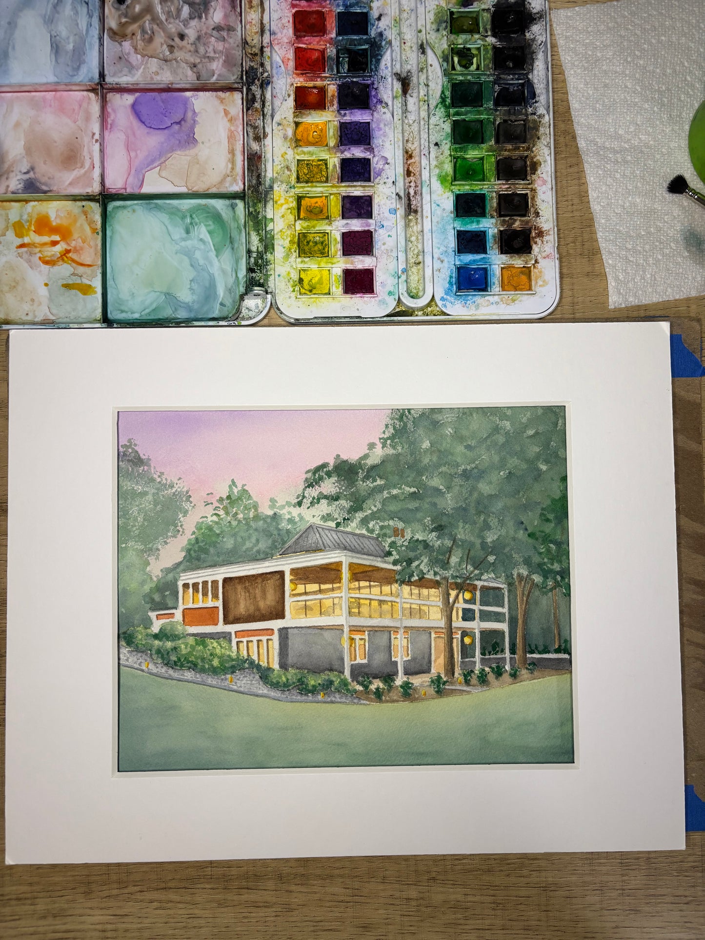 Custom Home Watercolor Painting