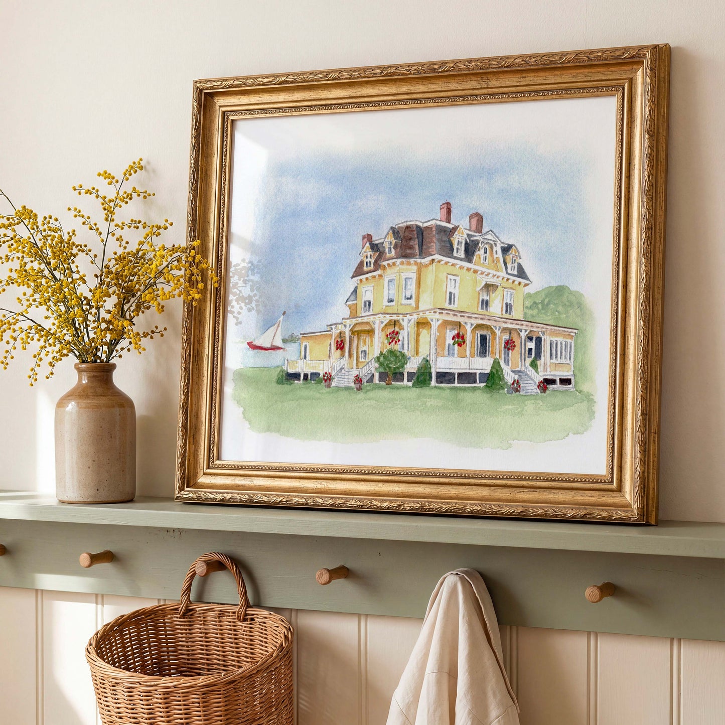 Eisenhower House Watercolor Art Print | Newport Wedding Venue Keepsake Gift