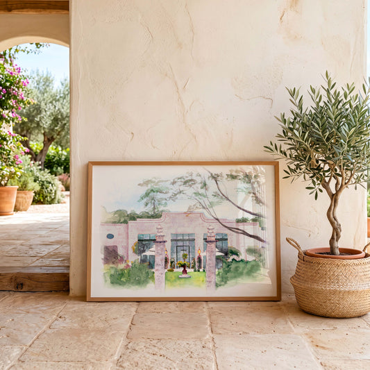 Wrightsville Manor Watercolor Art Print | Wilmington Wedding Venue Keepsake Gift
