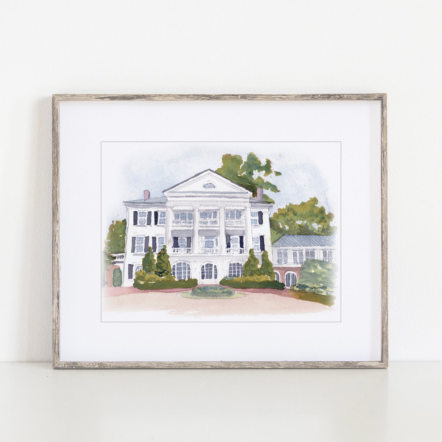 The Inn at Willow Grove Watercolor Art Print, Orange, Virginia