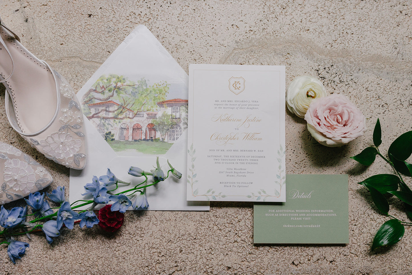 Villa Woodbine Watercolor Art Print | Miami Wedding Venue Keepsake Gift