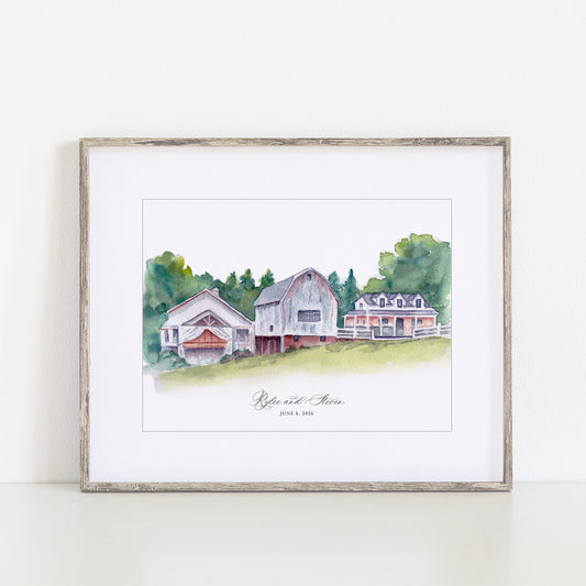 Legacy Hill Farm Watercolor Art Print,  Welch, Minnesota