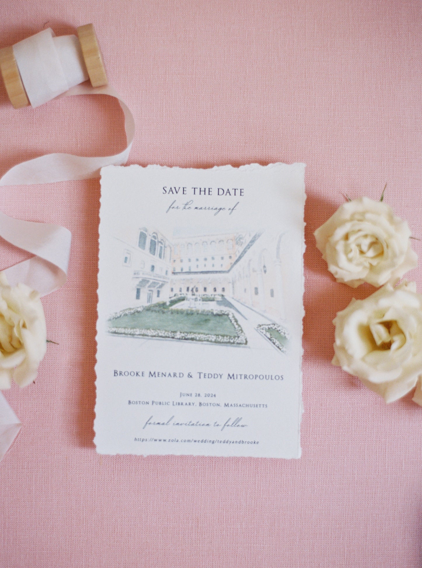 Boston Public Library Watercolor Art Print | Boston Wedding Venue Keepsake Gift