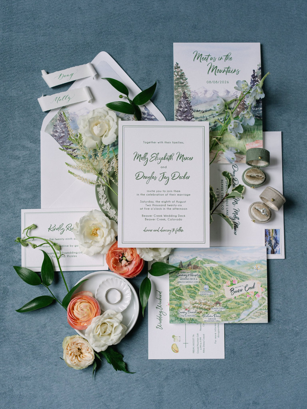 Border Wedding Invitation Suite