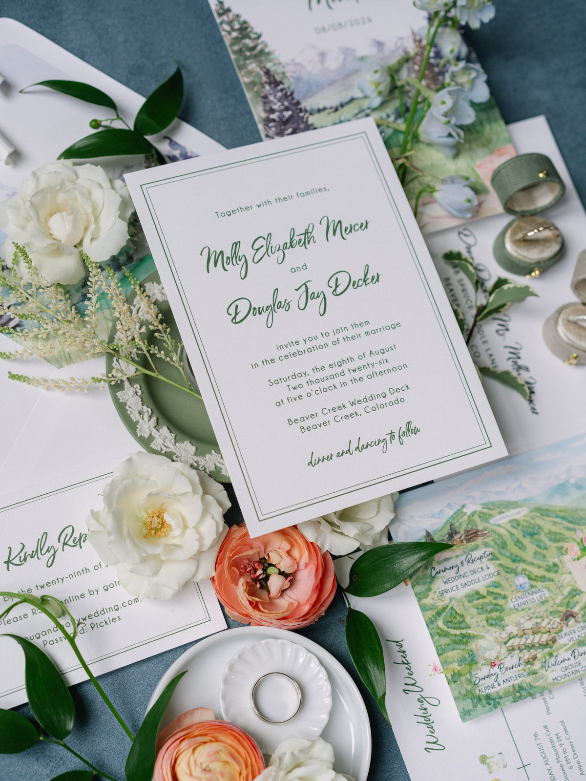 Border Wedding Invitation Suite
