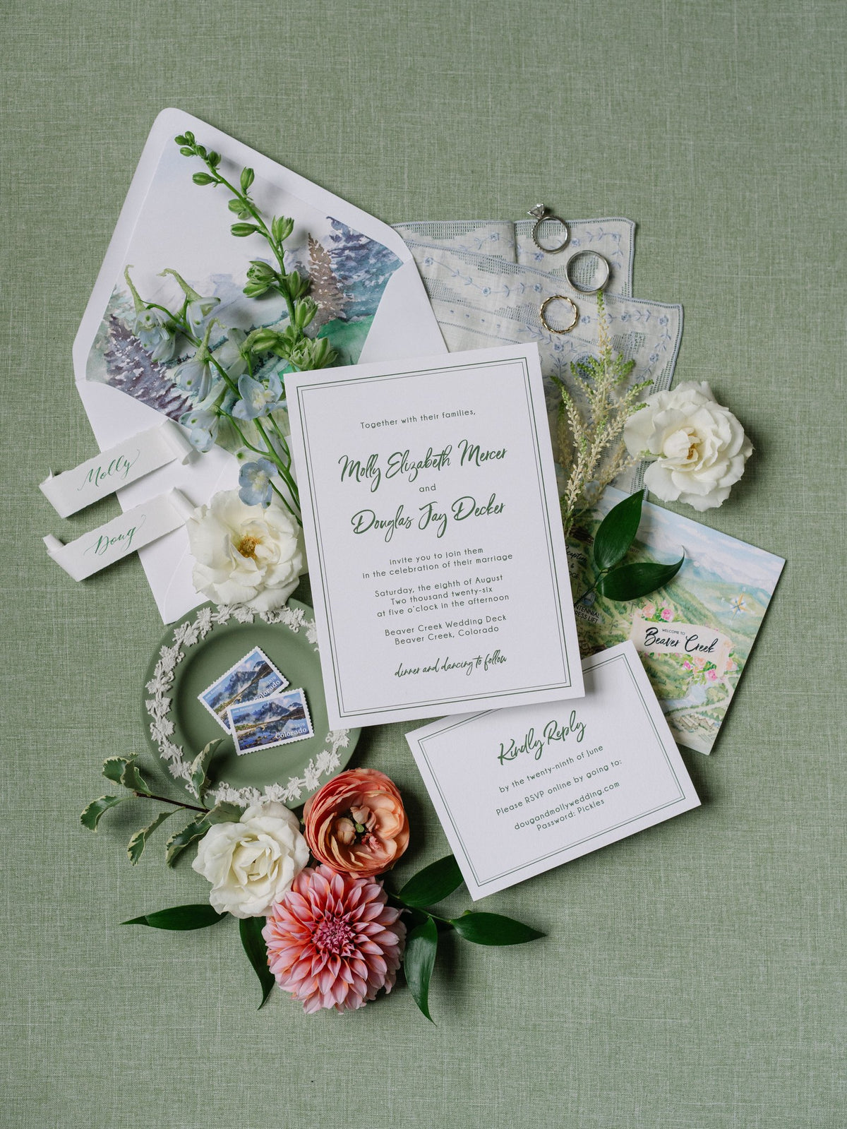 Border Wedding Invitation Suite