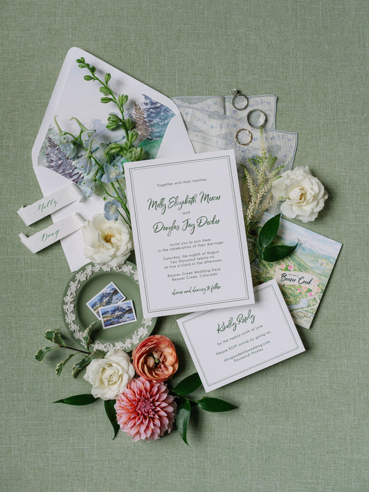 Border Wedding Invitation Suite