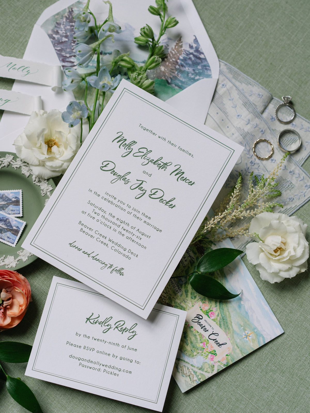 Border Wedding Invitation Suite