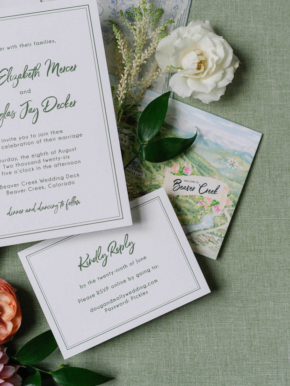 Border Wedding Invitation Suite