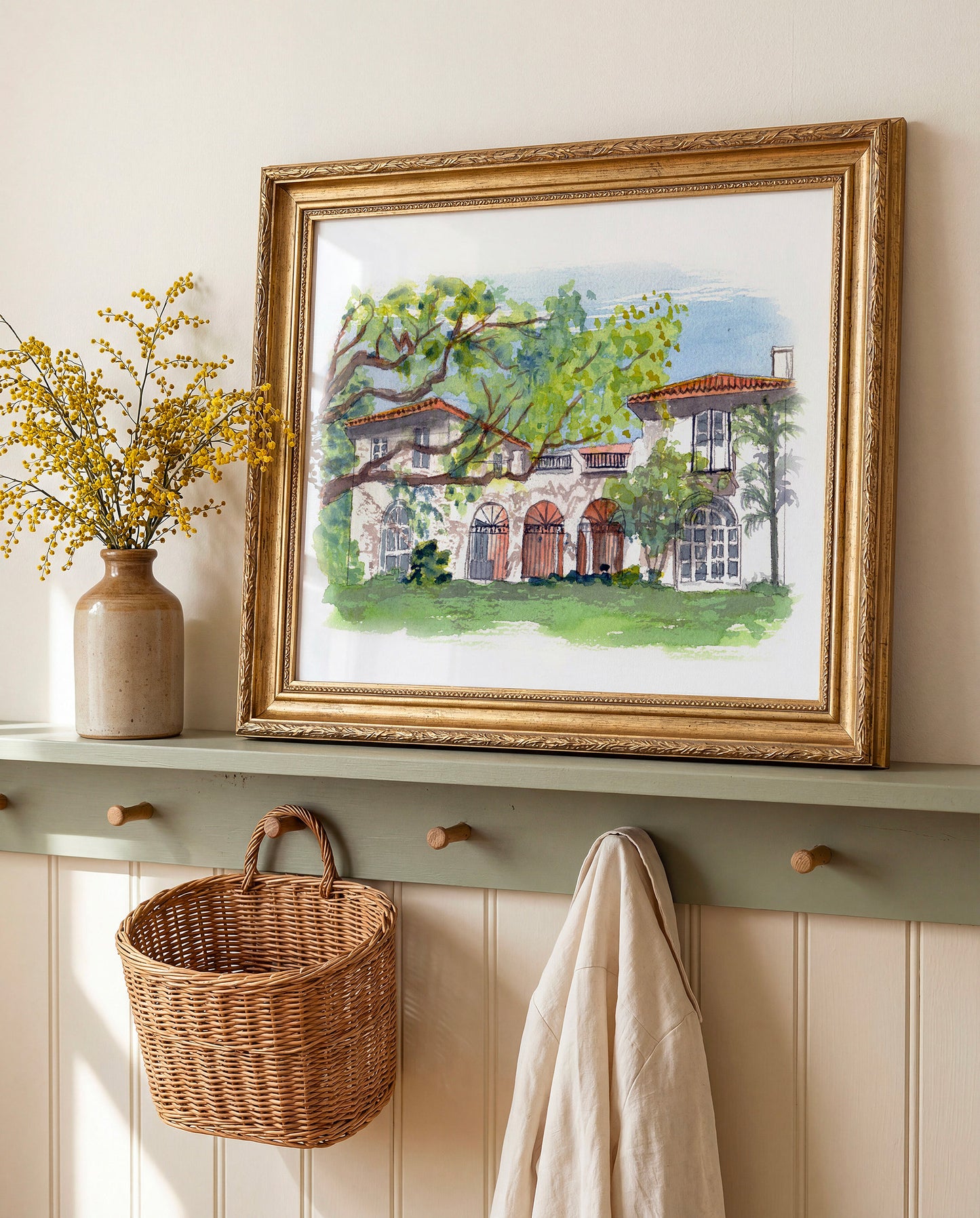 Villa Woodbine Watercolor Art Print | Miami Wedding Venue Keepsake Gift